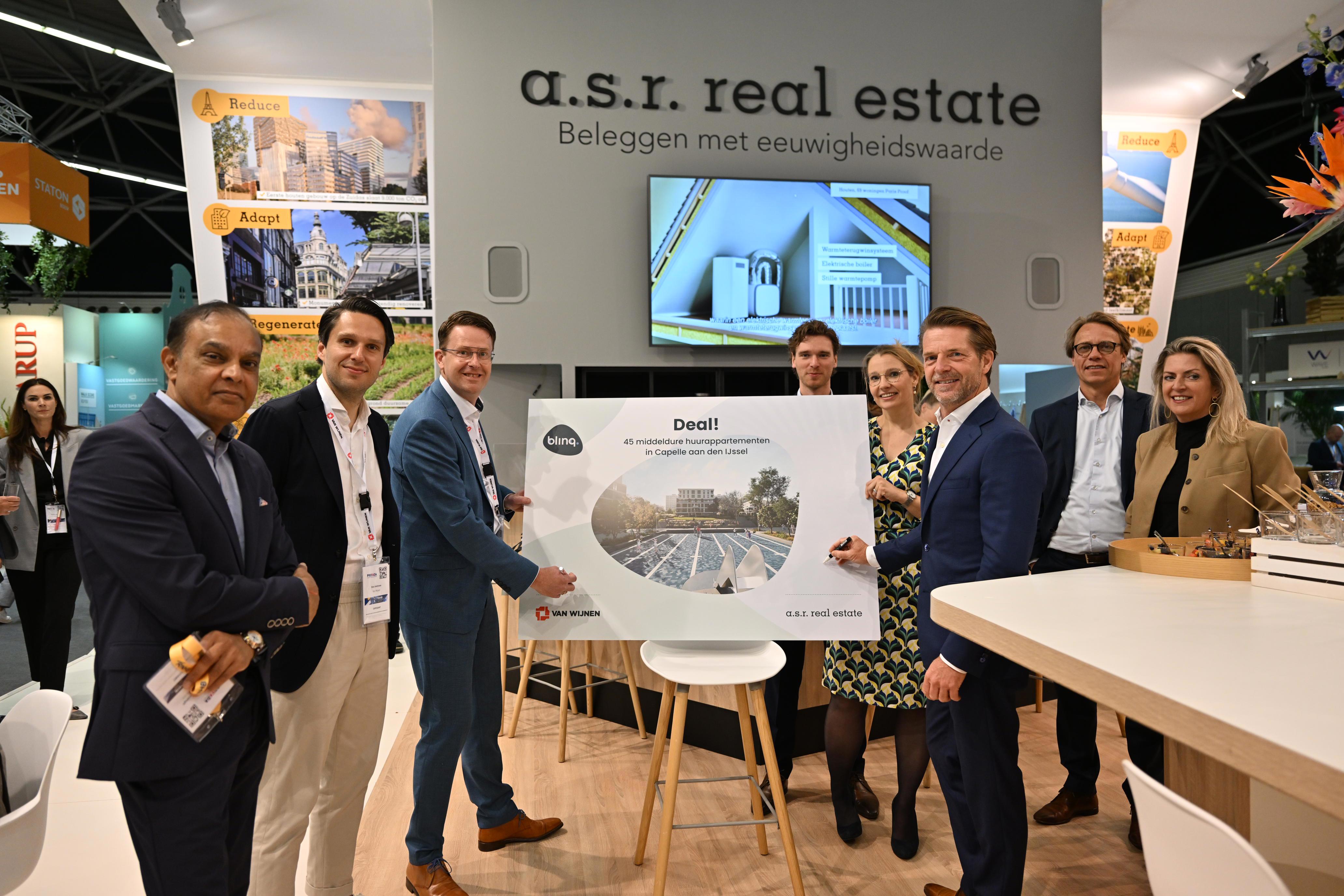 Tekenen deal tussen van wijnen en a.s.r. real estate